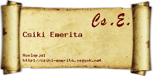 Csiki Emerita névjegykártya